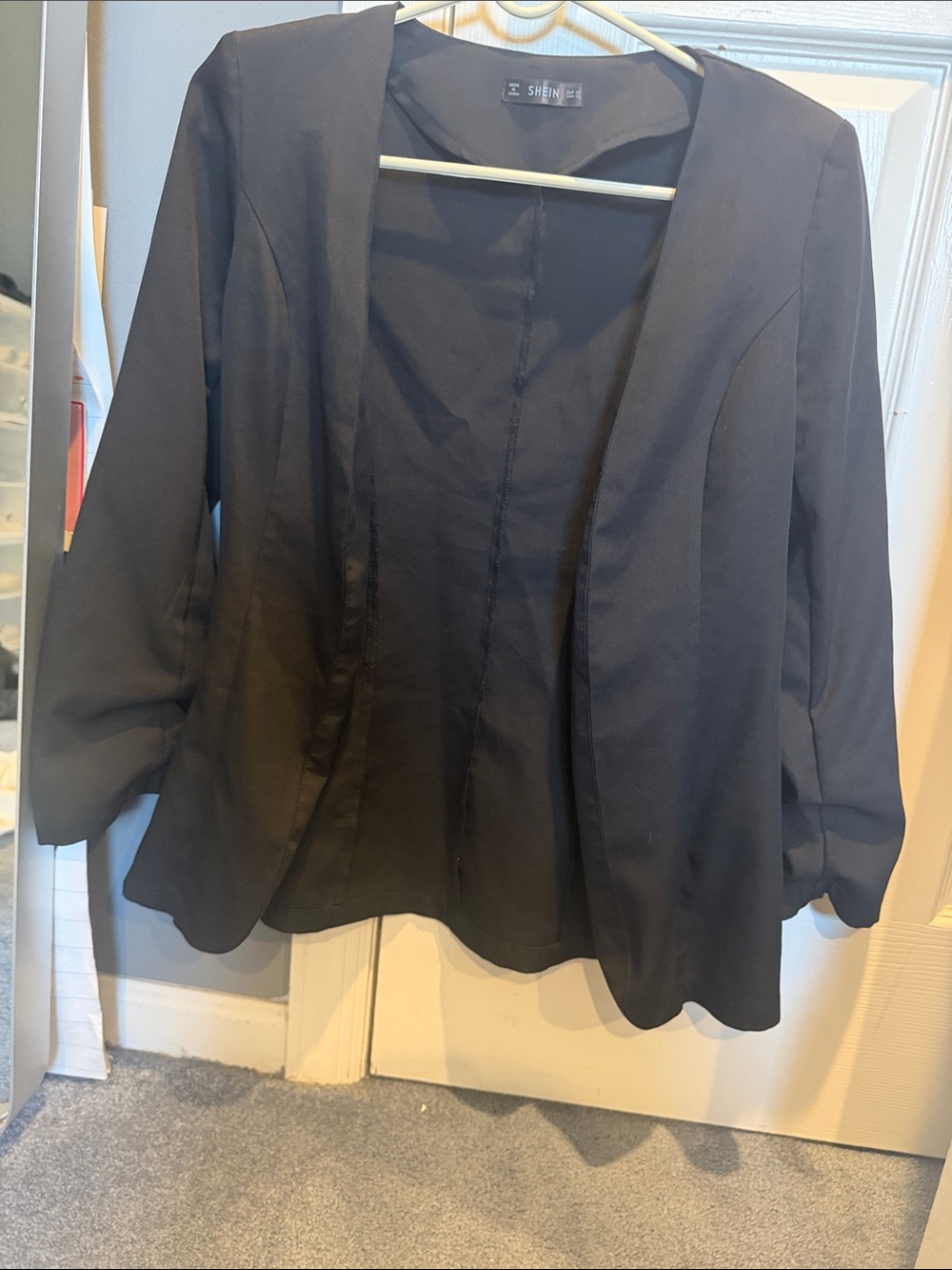 SHEIN Black Open-Front Blazer Jacket